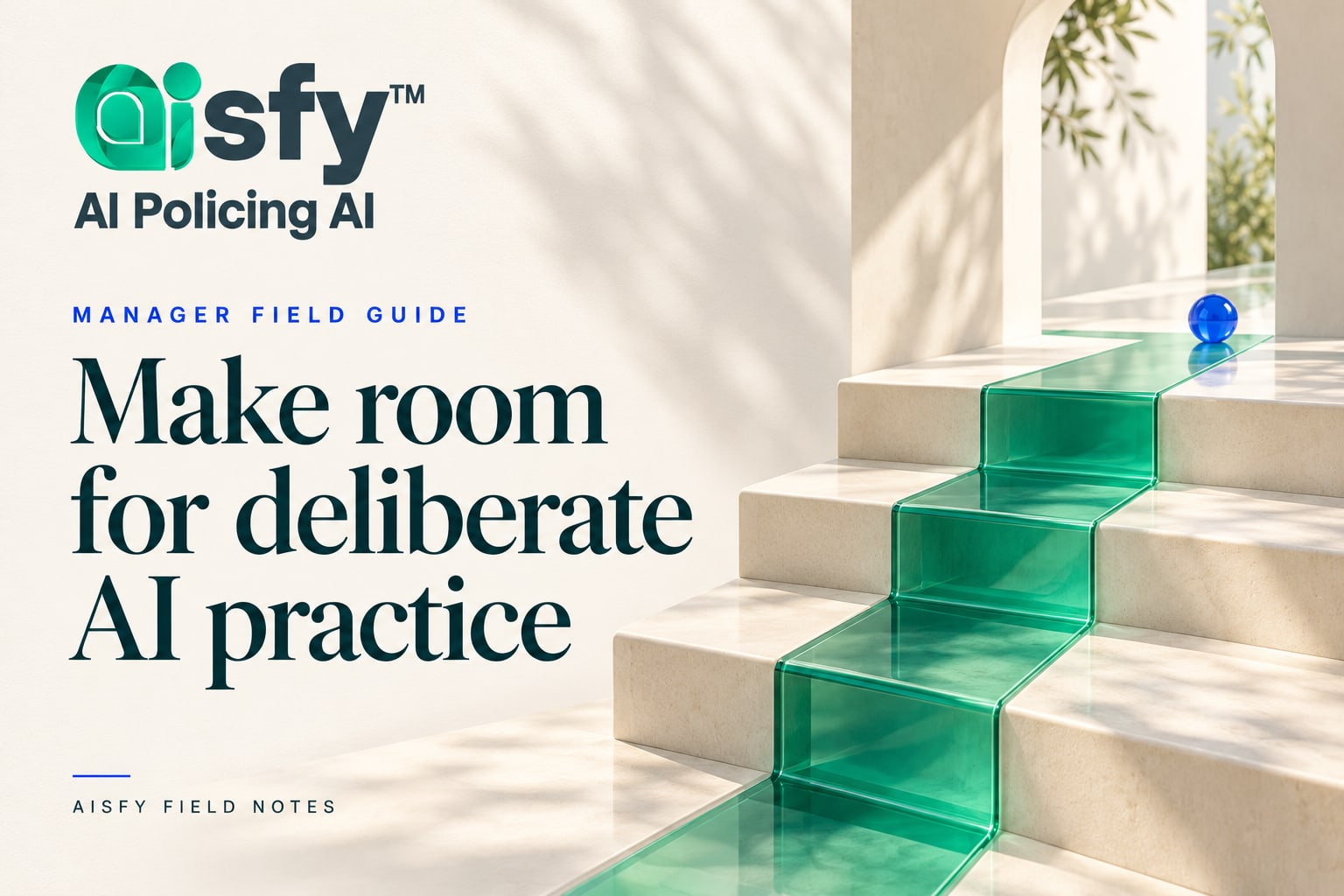 A manager’s AI practice plan illustrated as a path across progressive steps.