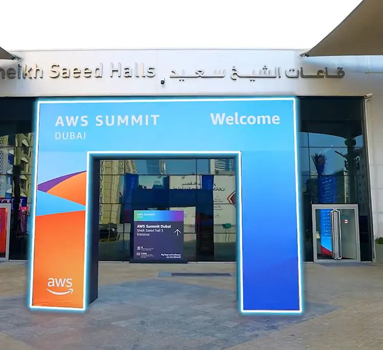 Entrance to AWS Summit Dubai in the organiser’s 2025 highlights