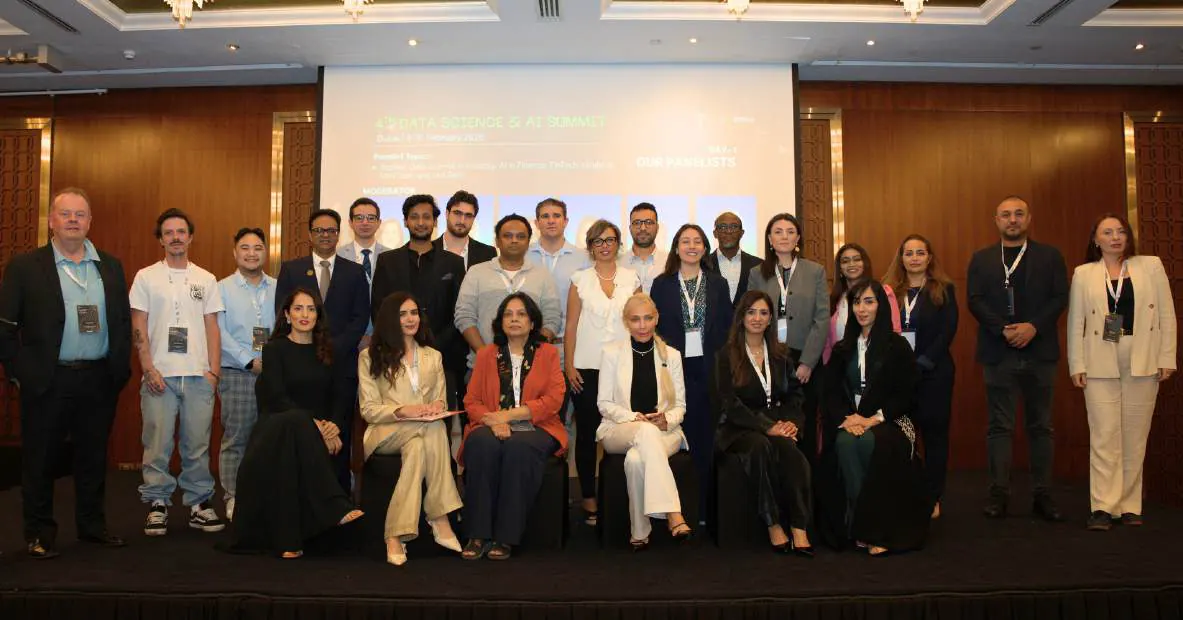 Participants posing together at the Data Science and AI Summit in Dubai