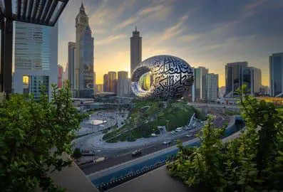 Museum of the Future and Emirates Towers in Dubai
